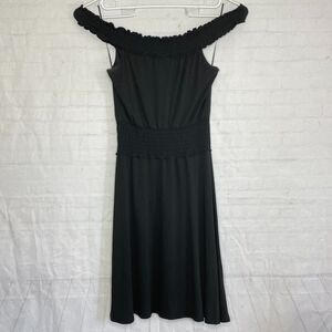 ABS Collection Midi Dress Womens Large Black Off Shoulder Dress Made in USA